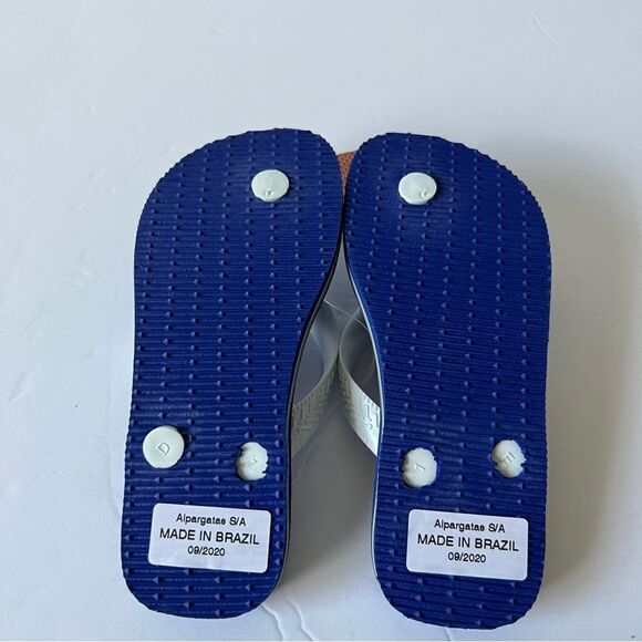 Havianas Unisex Brazil Logo Marine Blue Flip Flop Sandal - Picture 3 of 6